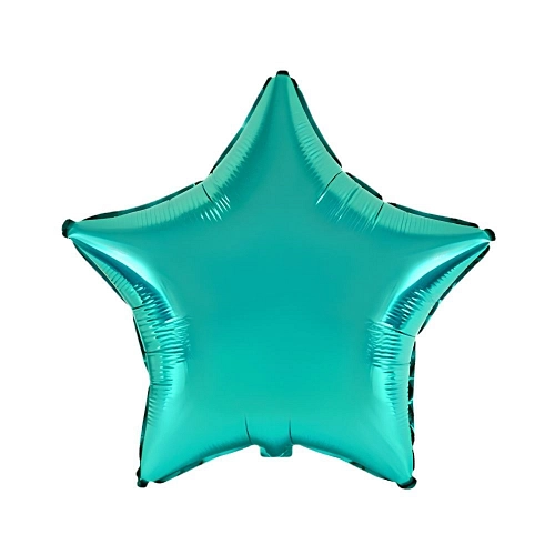 Balón foliový 45 cm  Hvězda zelená TYRKYSOVÁ