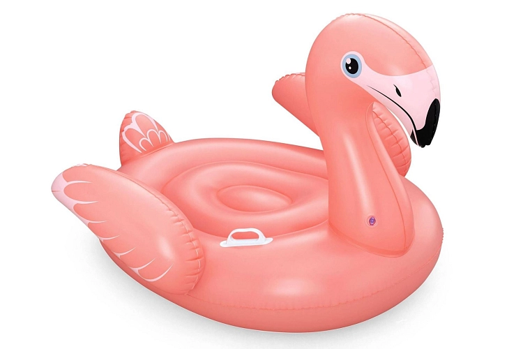 Nafukovací Plameňák světle růžový s úchyty - Flamingo - 138 x 107 cm