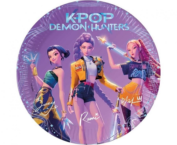 Papírové talíře K-POP DEMON HUNTERS - Lovci démonů - 23 cm - 8 ks