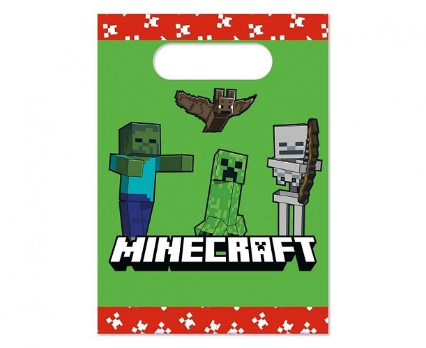 Dárkové tašky Minecraft - pixel - 16 x 22 cm - 4 ks