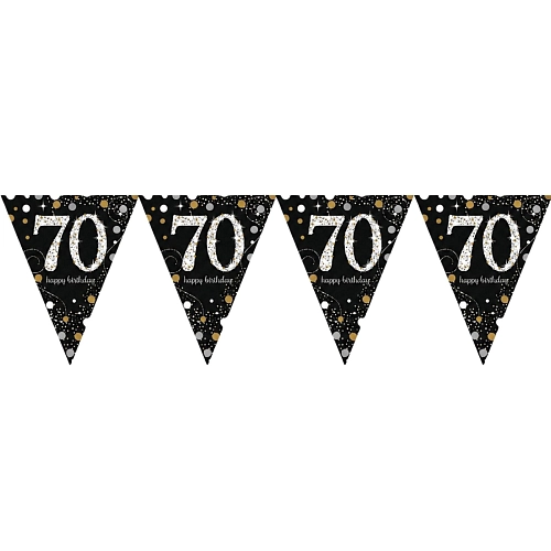 Girlanda vlajky 70 let - narozeniny - Happy birthday - 400 cm