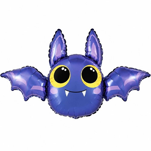 Fóliový balónek fialový Netopýr - Halloween - 60 cm
