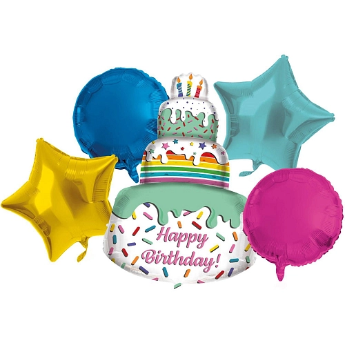 Sada fóliových balónků - Happy Birthday - narozeniny - 5 ks