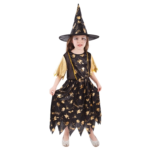 Kostým čarodějnice zlatá vel. M EKO - Halloween
