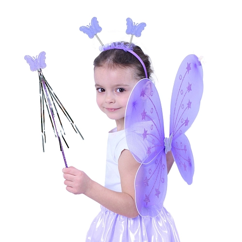 Dětská sada motýlek - čelenka,křídla,hůlka - 3 ks