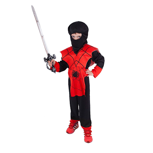 Kostým NINJA - samuraj - červeno-černý - vel. S (EKO)