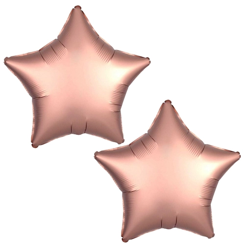 Balón foliový 45 cm  Hvězda růžovo zlatá - Rose gold - 2 ks