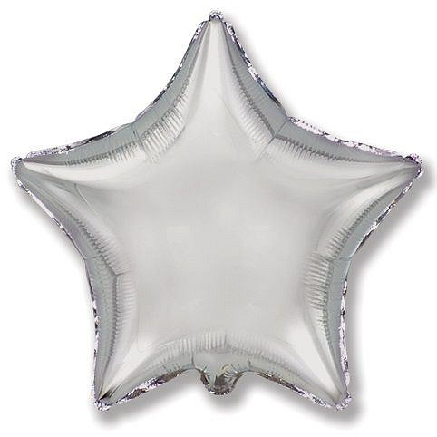 Balón foliový hvězda - stříbrná - 48 cm