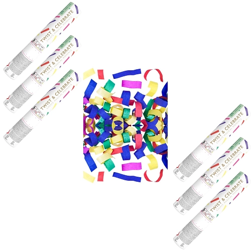 Konfety 20cm BAREVNÝ papír - mix barev - 6 ks