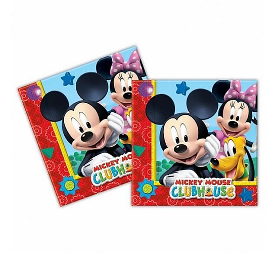 Ubrousky myšák MICKEY MOUSE - 33x33 cm - 20 ks