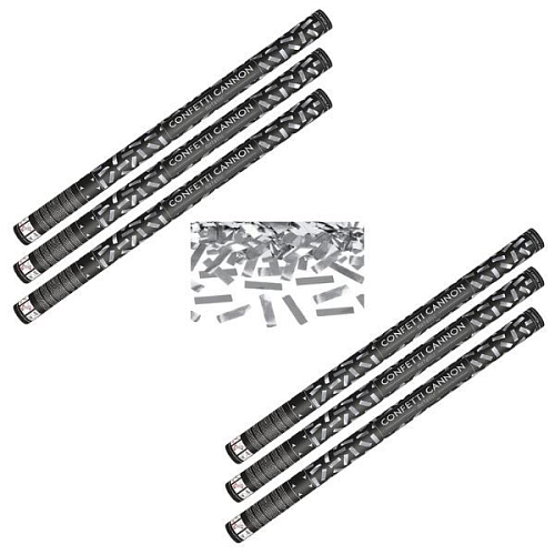 SADA Konfety 80cm STŘÍBRNÉ METALICKÉ - Silvestr - 6 ks