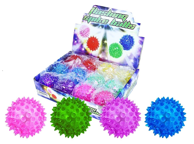 Míček s ostny se světlem - 5,5 cm - 1 ks - žertovinka