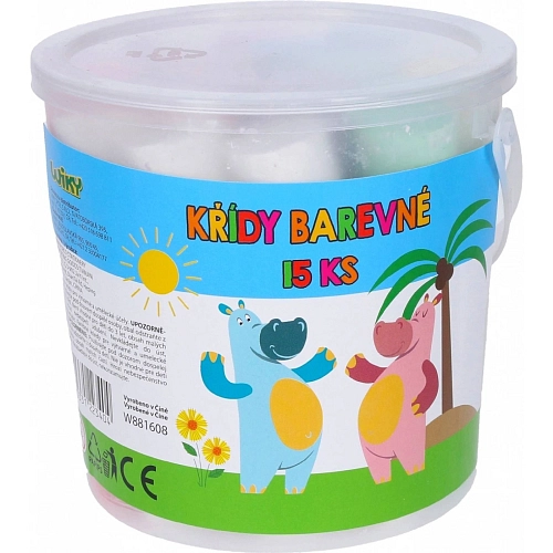 Křídy chodníkové barevné - 15 ks