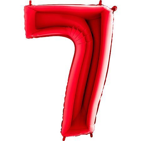Balón foliový číslice ČERVENÁ - RED 102 cm - 7