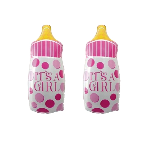 Balón foliový dětská láhev holka - holčička - Baby shower - 69 cm - 2ks