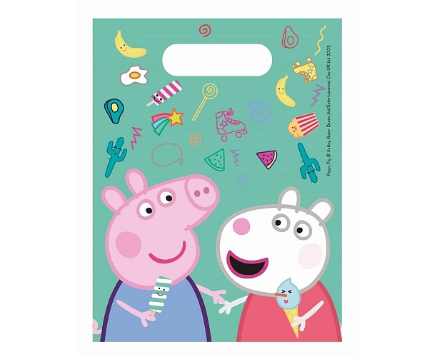 Plastové tašky na dárečky prasátko - Pepina - Peppa Pig - 6 ks