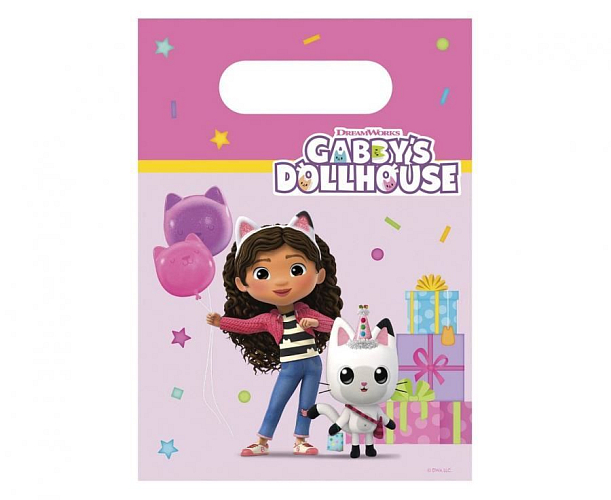 Dárkové tašky Gábinin kouzelný domeček - Gabby's Dollhouse - 16 x 22 cm - 4ks