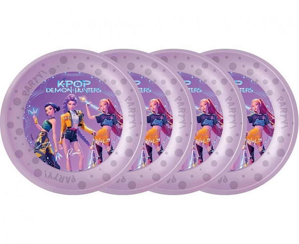 Plastové talíře K-POP DEMON HUNTERS - Lovci démonů - 21 cm - 4 ks