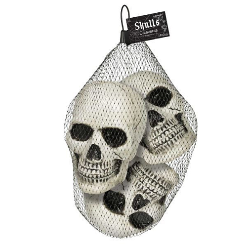 Dekorace plastové lebky - 3 ks - Halloween - 10 x 10 cm