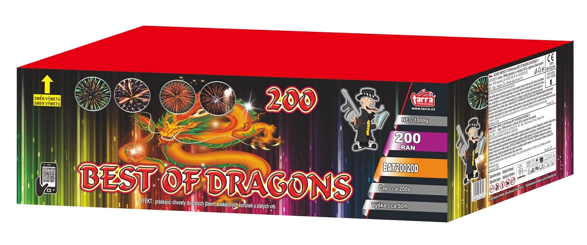 Ohňostroj - BATERIE VÝMETNIC BEST OF DRAGONS 200 RAN 1/1