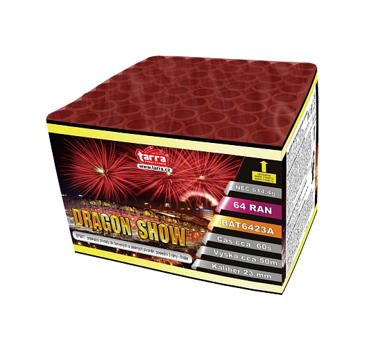 OHŇOSTROJ - BATERIE VÝMETNIC DRAGON SHOW 64RAN 6/1
