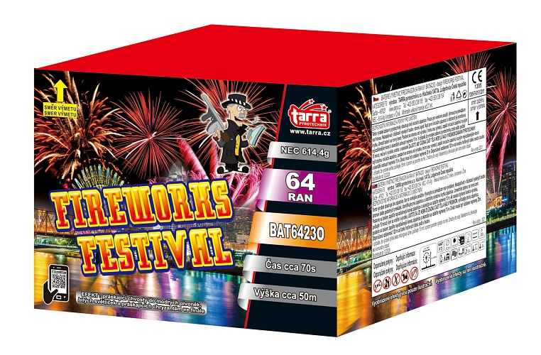OHŇOSTROJ - BATERIE VÝMETNIC FIREWORKS FESTIVAL 64 RAN  6/1