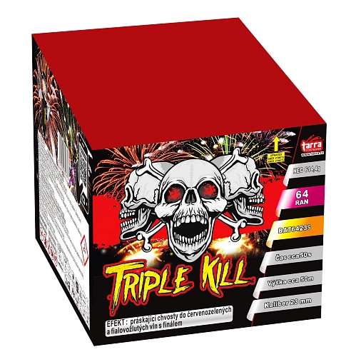 Ohňostroj - OHŇOSTROJ - BATERIE VÝMETNIC TRIPLE KILL 64 RAN  6/1