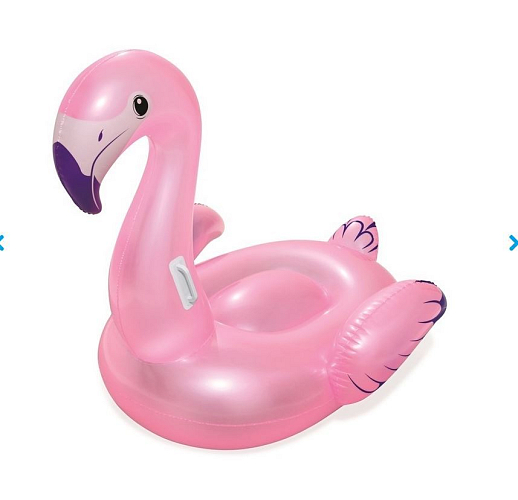 Nafukovací plameňák - flamingo růžový s úchyty - dětský - 127 x 127 cm