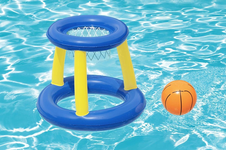 Nafukovací koš s míčem na basket  - 61 cm