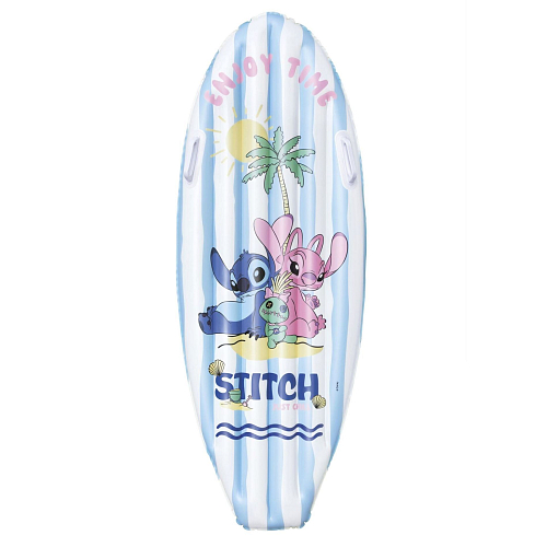 Dětský nafukovací surf s úchyty Stitch a Angel - 114 cm x 46 cm