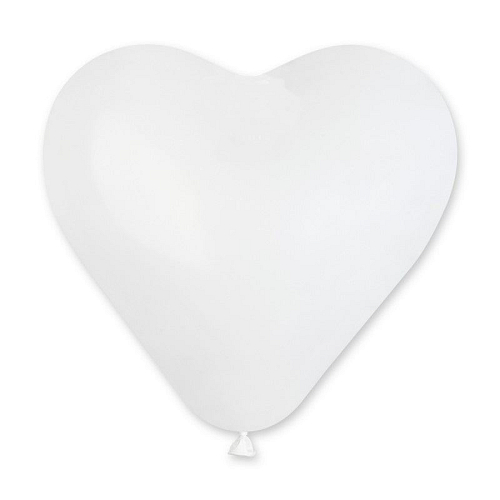 Balón SRDCE bílé 25 cm -1 ks - Valentýn / Svatba
