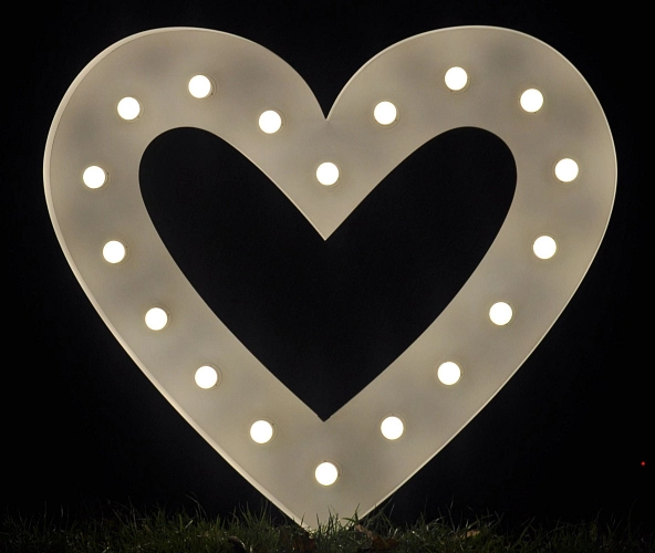 DEKORACE - SVÍTÍCÍ SRDCE - LOVE - 120 cm