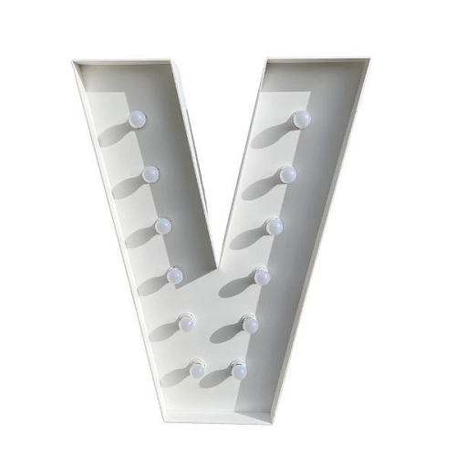 Dekorace - svítící písmeno - V - pronájem