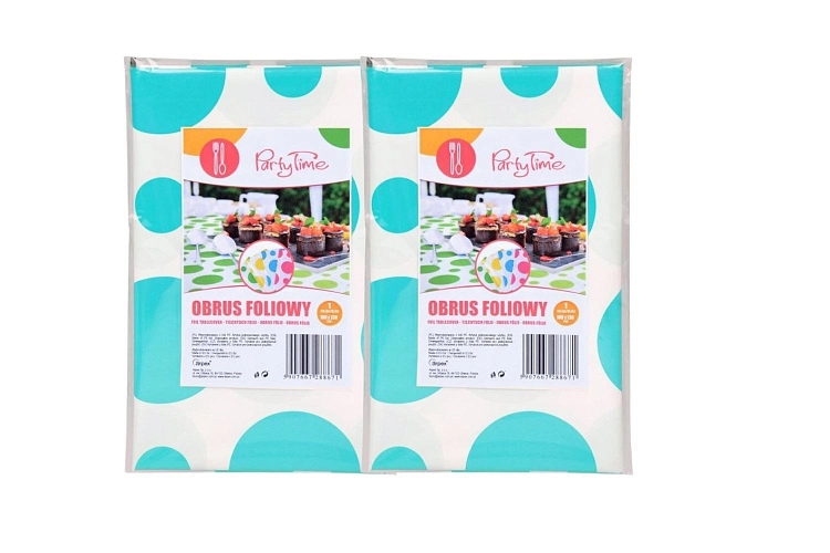 Ubrus foliový puntík - MODRÝ 100 x 130 cm - 2 ks