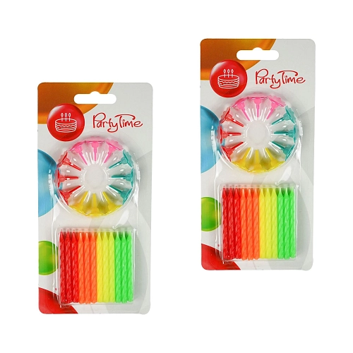 NAROZENINOVÉ SVÍČKY NEON - 48 ks - 6 cm