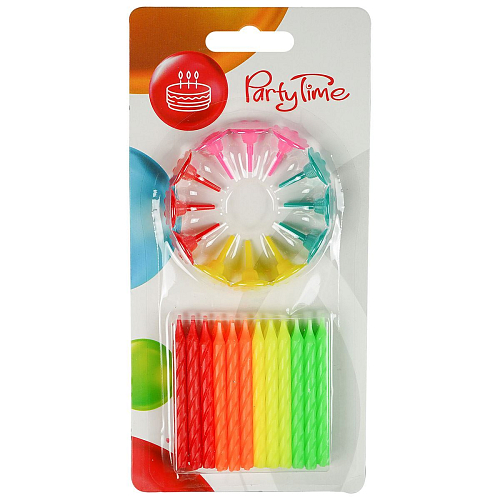 NAROZENINOVÉ SVÍČKY NEON - 24 ks - 6 cm