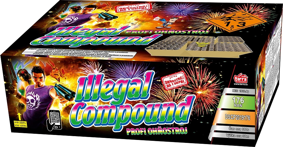 PROFI SLOŽENÝ OHŇOSTROJ ILLEGAL COMPOUND 176 RAN 1/1