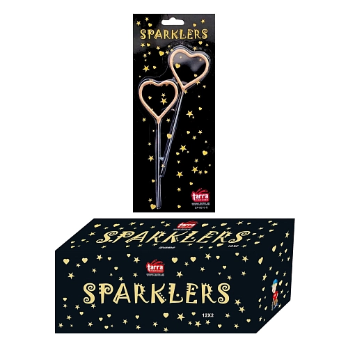 Prskavky ve tvaru zlaté srdce - srdíčka - box - 24 ks - Valentýn - Svatba