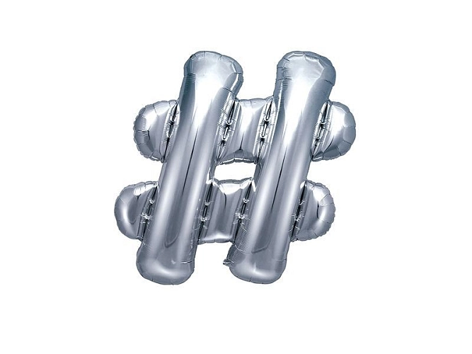 Balónek fóliový # Znak STŘÍBRNÝ - SILVER 35 cm (NELZE PLNIT HELIEM)
