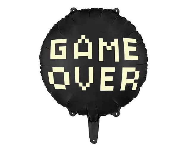 Balón foliový s nápisem GAME OVER - Game - Rozlučka se svobodou - Pixel Minecraft- 45 cm
