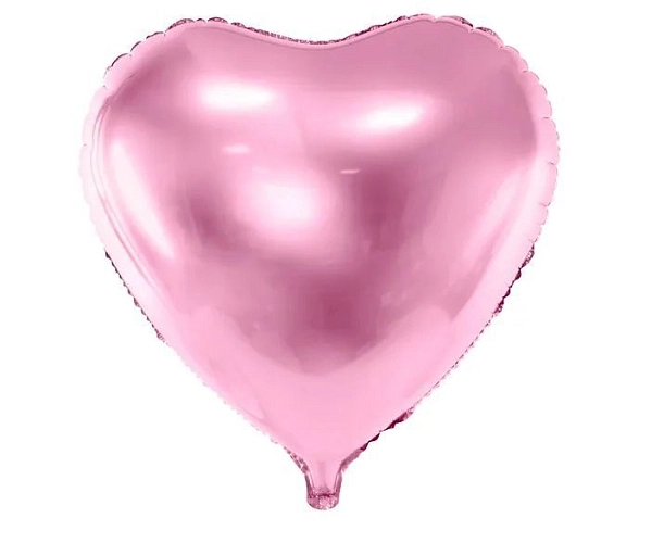 Fóliový balón srdce světle růžové - Svatba - Valentýn - 45 cm