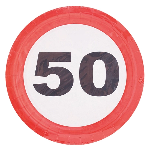 Talíře dopravní značka 50 let - 23 cm - 8ks/bal.