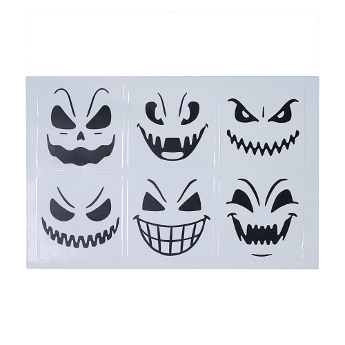 Nálepky na sklenice - dýně - pumpkin - Halloween - 6 ks