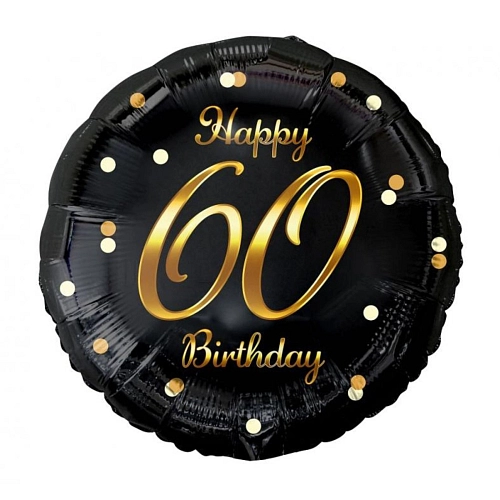 Balón foliový 60 let - Happy Birthday - narozeniny - 45 cm