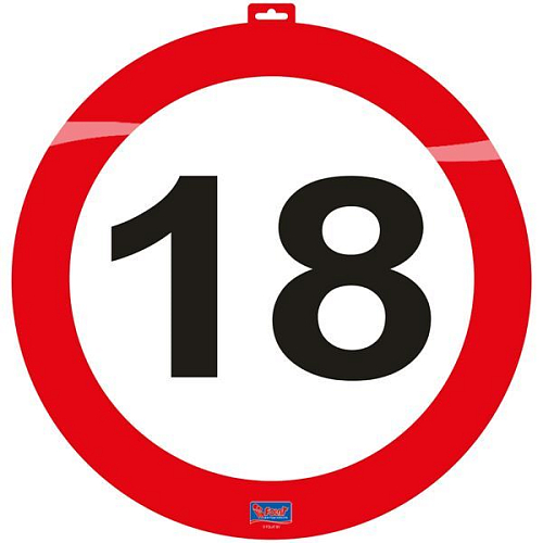 Dekorace dopravní značka 18 let - průměr 47cm