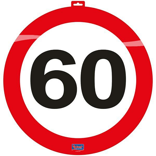 Dekorace dopravní značka 60 let  - průměr 47cm
