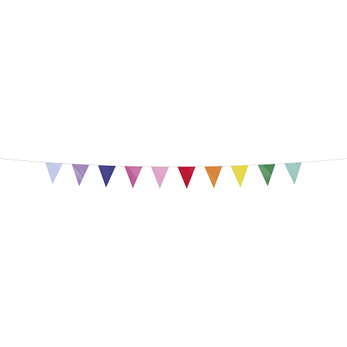 Girlanda - barevné vlajky - PVC - 600 cm