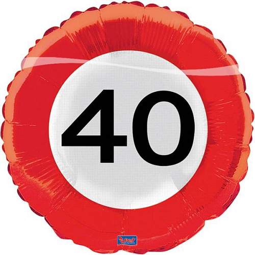 Balón foliový dopravní značka 40 let , 45cm