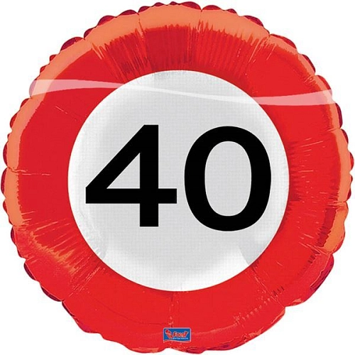 Balón foliový dopravní značka 40 let , 45cm