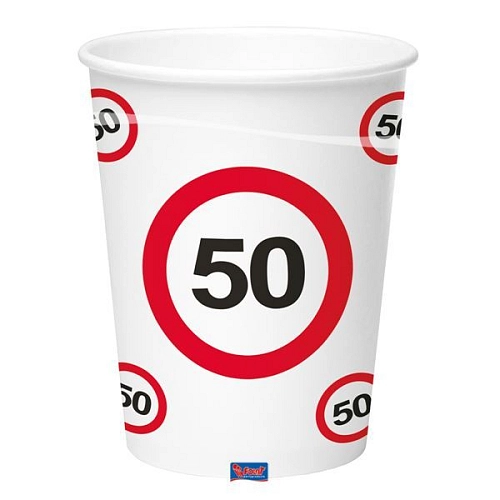 Kelímky dopravní značka 50 let , 350ml 8ks/bal.